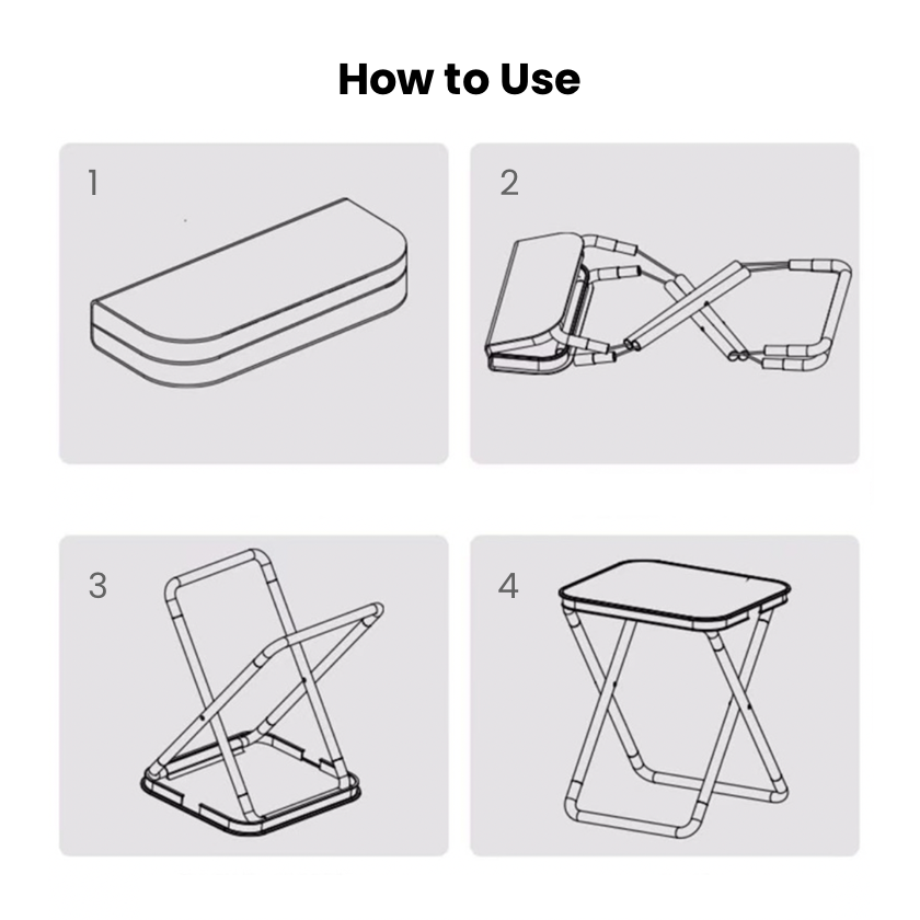 Mini Folding Stool - Zipper